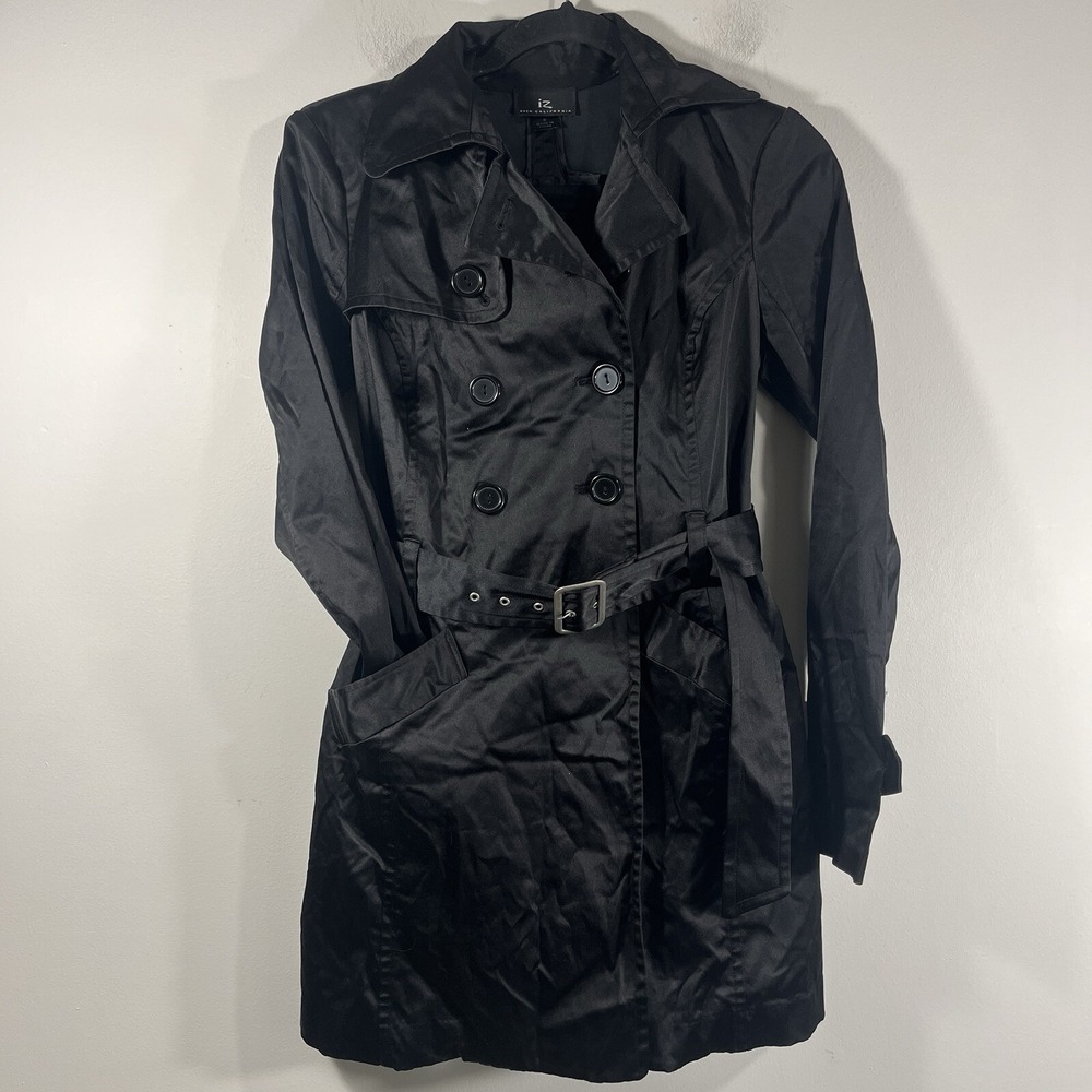 IZ Byer California Black Trench Coat Women's Small